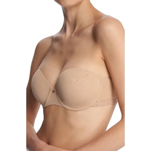 🆕NATORI Pure Luxe Strapless Convertible Bra 36DD Beige Nude #729080 - Picture 9 of 14